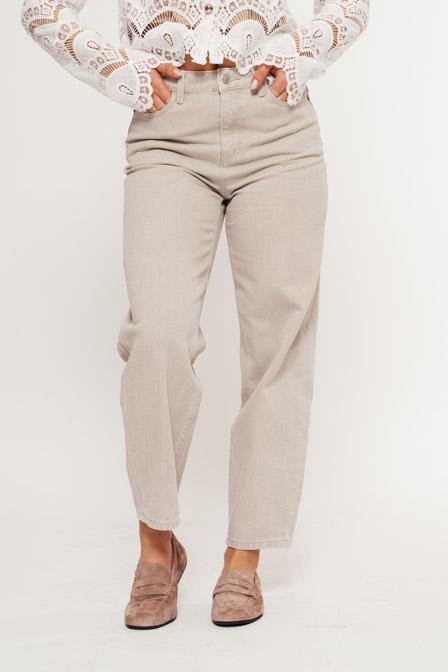 Hlače Jeans Barrel Taupe