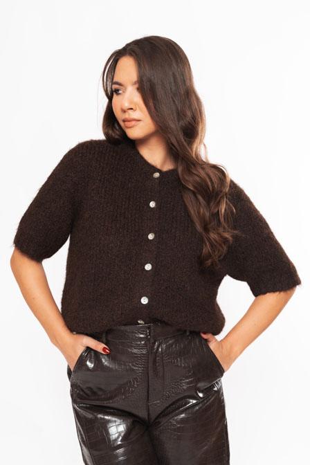 Pletenina Teddy Short – Rjava